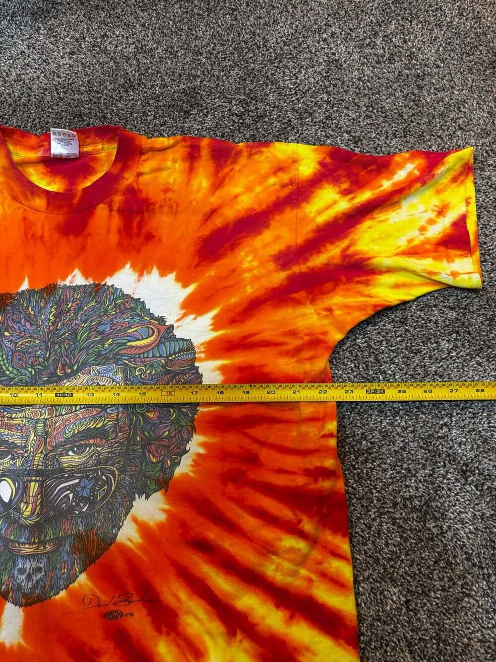 Vintage 1995 Jerry Garcia Psychedelic Big Head Tie Dye Graphic T-Shirt - Picture 4 of 7